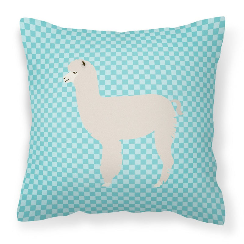 Alpaca Blue Check Fabric Decorative Pillow BB8093PW1818