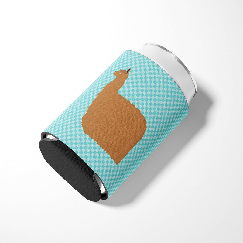 Alpaca Suri Blue Check Can or Bottle Hugger BB8094CC
