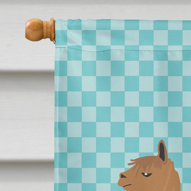 Alpaca Suri Blue Check Flag Canvas House Size BB8094CHF