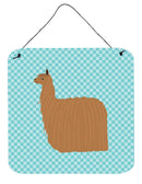 Alpaca Suri Blue Check Wall or Door Hanging Prints BB8094DS66