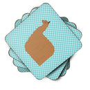 Alpaca Suri Blue Check Foam Coaster  BB8094FC