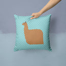Alpaca Suri Blue Check Throw Pillow - 14x14 Decorative Pillow – Art for Your Home & Patio BB8094PW1414