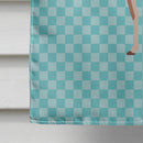 Guanaco Blue Check House Flag 28x40 Porch Sleeve Pole Decorative Outside Yard Banner Artwork Wall Hanging, Polyester