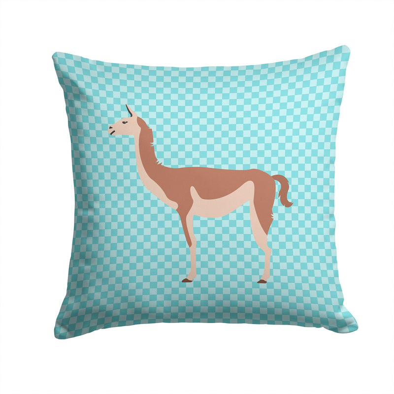 Guanaco Blue Check Fabric Decorative Pillow BB8095PW1414