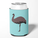 Emu Blue Check Can or Bottle Hugger Cooler Sleeve for Standard 12 oz Cans, Insulated Foam Beer & Soda Can Hugger Reusable