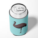 Emu Blue Check Can or Bottle Hugger Cooler Sleeve for Standard 12 oz Cans, Insulated Foam Beer & Soda Can Hugger Reusable