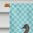 Emu Blue Check House Flag 28x40 Porch Sleeve Pole Decorative Outside Yard Banner Artwork Wall Hanging, Polyester