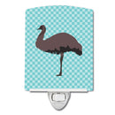 Emu Blue Check Ceramic Night Light Compact, UL-Certified, Ideal for Bedroom, Bathroom, Nursery, Hallway, Kitchen, 6x4x3, Multicolor