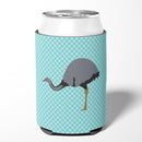 Rhea Blue Check Can or Bottle Hugger Cooler Sleeve for Standard 12 oz Cans, Insulated Foam Beer & Soda Can Hugger Reusable