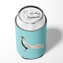 Silver Pheasant Blue Check Can or Bottle Hugger Cooler Sleeve for Standard 12 oz Cans, Insulated Foam Beer & Soda Can Hugger Reusable