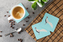 Silver Pheasant Blue Check Foam Coasters Set of 4 Cup Coasters for Indoor Outdoor, Tabletop Protection, Anti Slip, Mouse pad Material