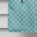 Devon Large Black Pig Blue Check House Flag 28x40 Porch Sleeve Pole Decorative Outside Yard Banner Artwork Wall Hanging, Polyester