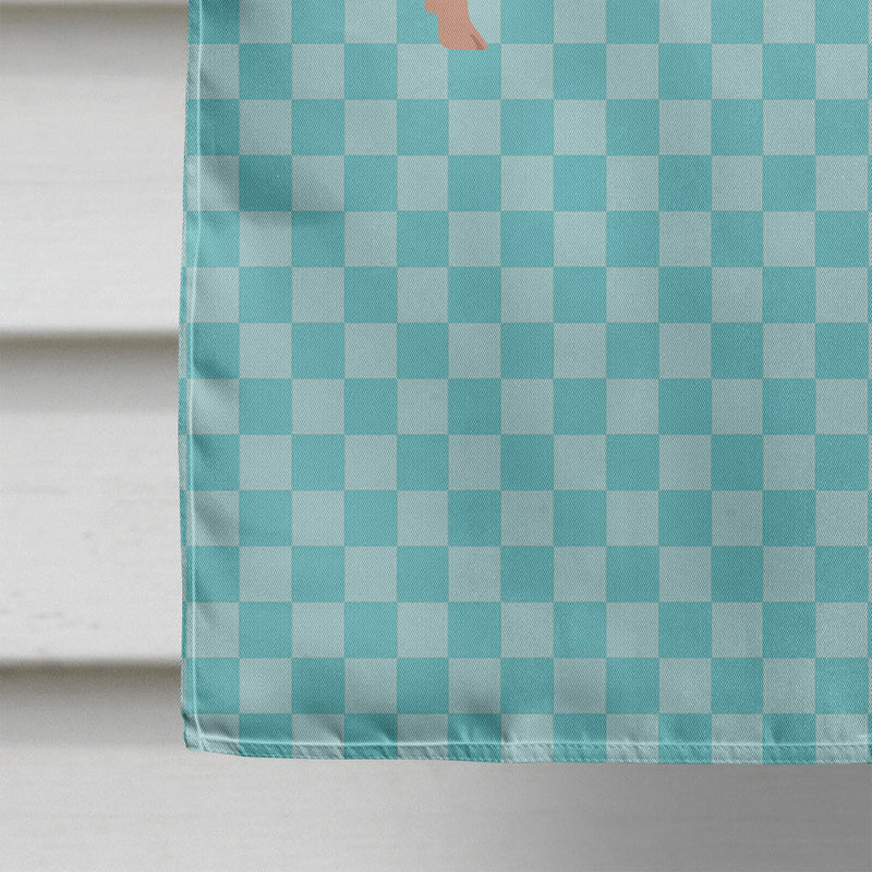 American Landrace Pig Blue Check Flag Canvas House Size BB8106CHF