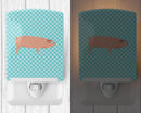 American Landrace Pig Blue Check Ceramic Night Light BB8106CNL