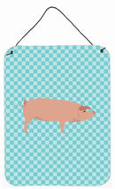 American Landrace Pig Blue Check Wall or Door Hanging Prints BB8106DS1216