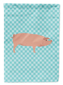 American Landrace Pig Blue Check Garden Flag - Outdoor Decorative Yard Flag