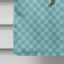 Berkshire Pig Blue Check House Flag 28x40 Porch Sleeve Pole Decorative Outside Yard Banner Artwork Wall Hanging, Polyester