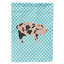Mini Miniature Pig Blue Check House Flag 28x40 Porch Sleeve Pole Decorative Outside Yard Banner Artwork Wall Hanging, Polyester