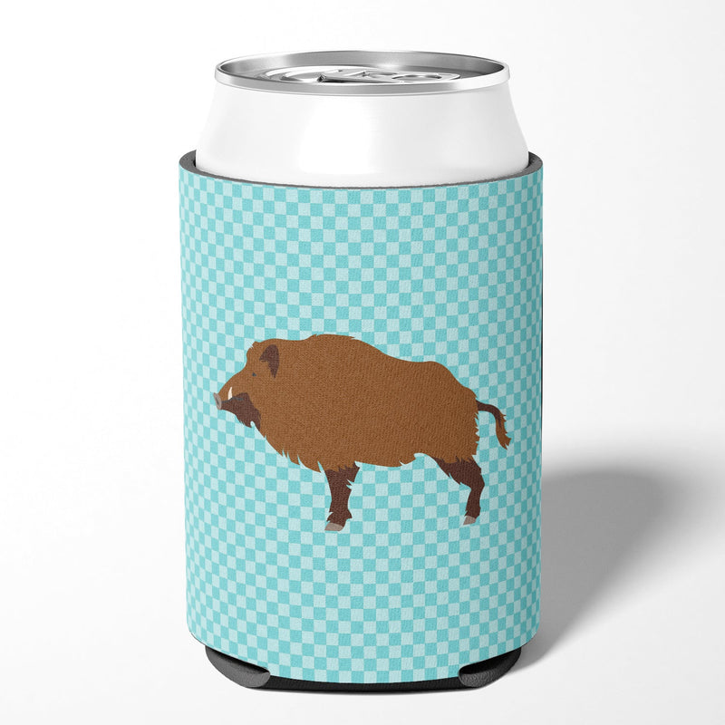 Wild Boar Pig Blue Check Can or Bottle Hugger BB8110CC