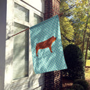Duroc Pig Blue Check House Flag 28x40 Porch Sleeve Pole Decorative Outside Yard Banner Artwork Wall Hanging, Polyester