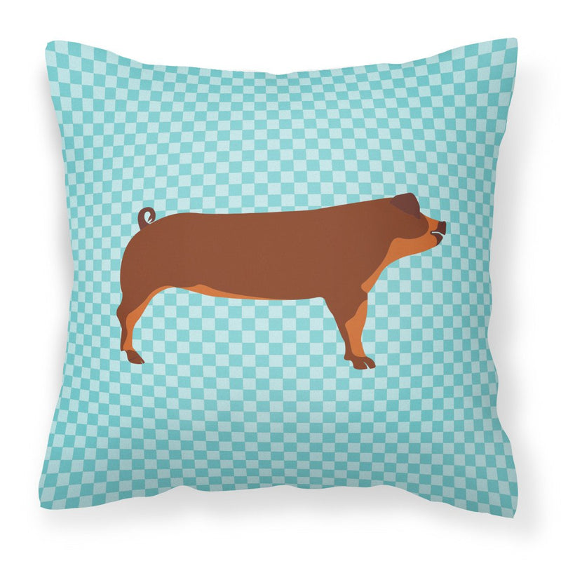 Duroc Pig Blue Check Fabric Decorative Pillow BB8116PW1818