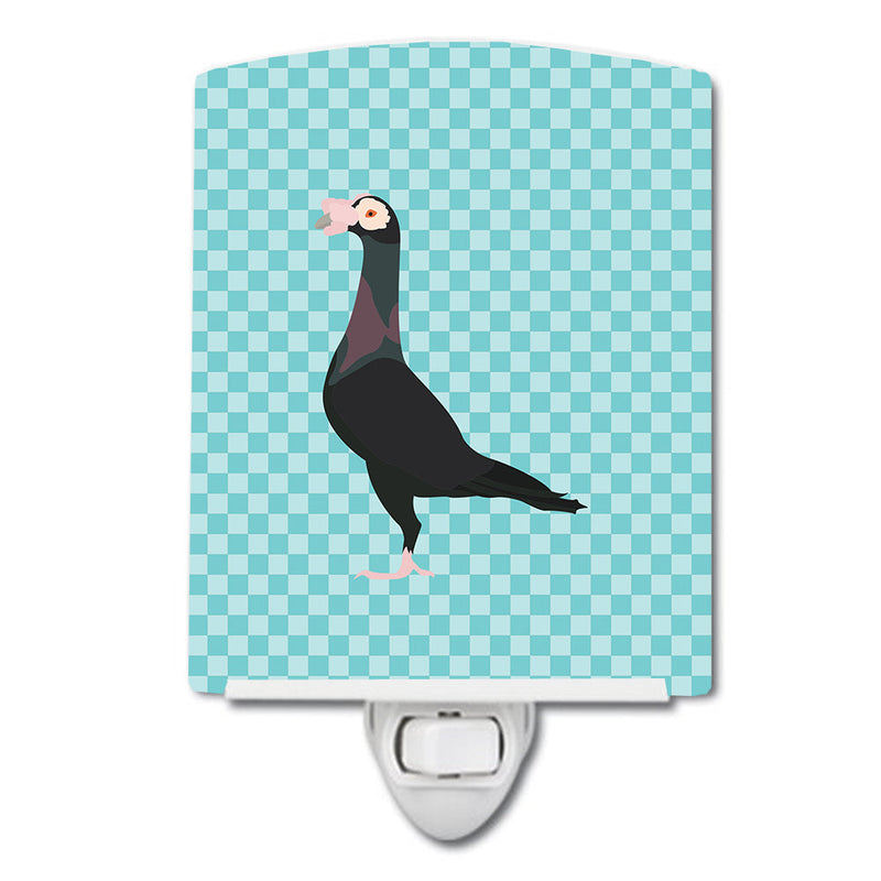 English Carrier Pigeon Blue Check Ceramic Night Light BB8119CNL