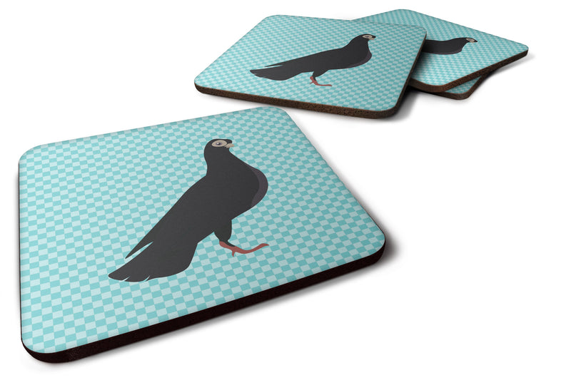 Budapest Highflyer Pigeon Blue Check Foam Coaster Set of 4 BB8121FC