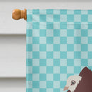 Capuchin Red Pigeon Blue Check House Flag 28x40 Porch Sleeve Pole Decorative Outside Yard Banner Artwork Wall Hanging, Polyester