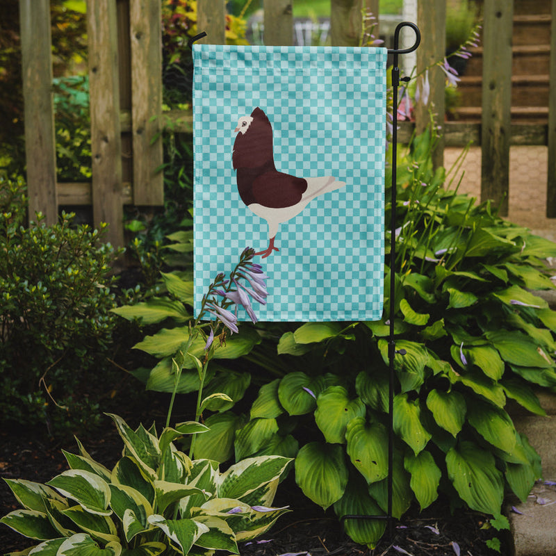 Capuchin Red Pigeon Blue Check Flag Garden Size