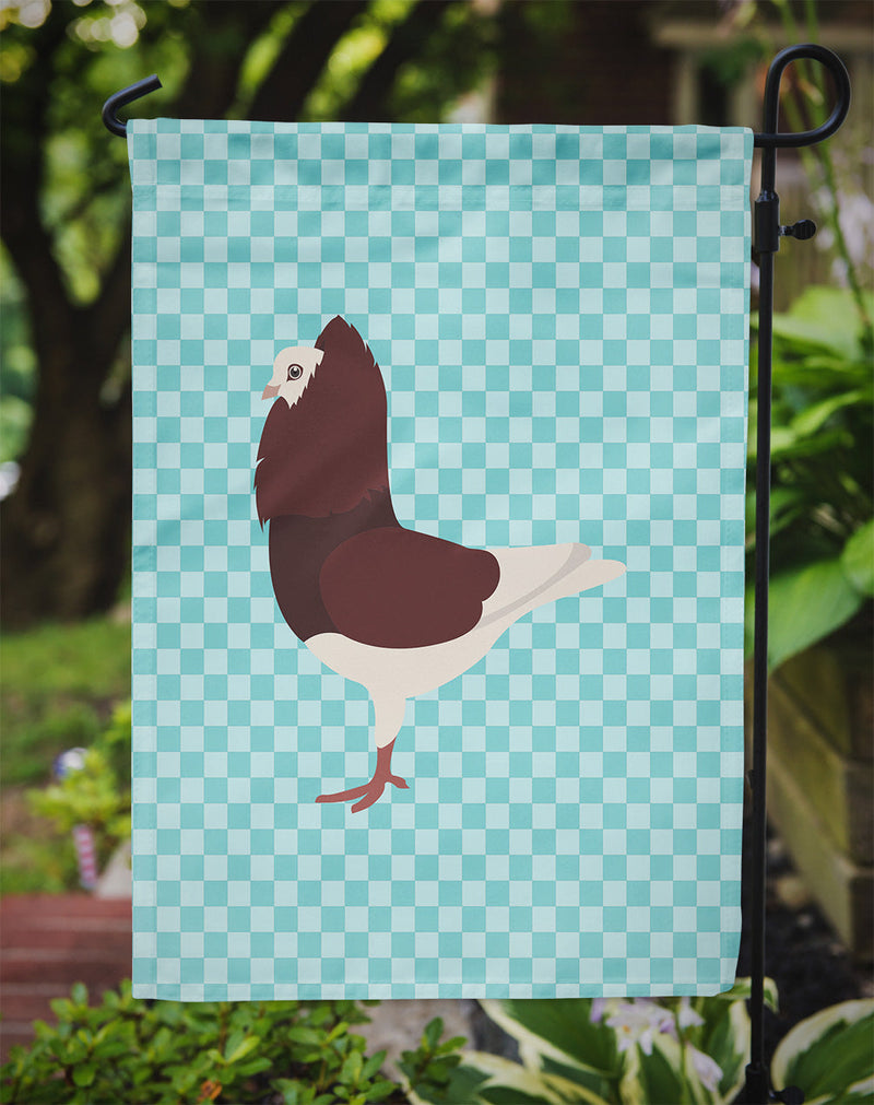 Capuchin Red Pigeon Blue Check Flag Garden Size