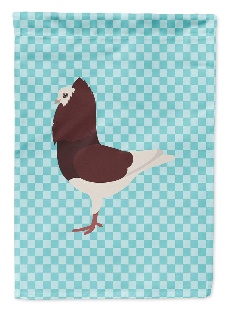 Capuchin Red Pigeon Blue Check Flag Garden Size