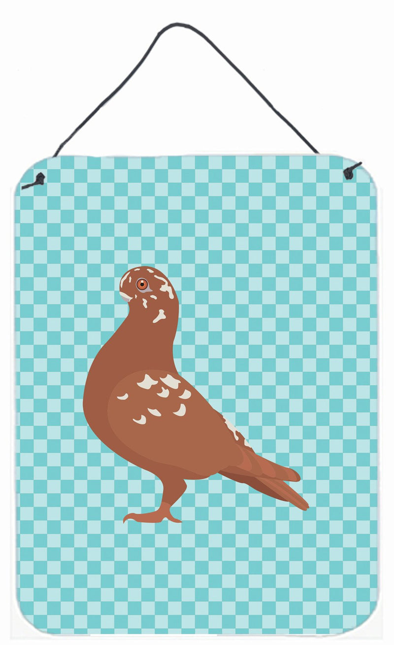 African Owl Pigeon Blue Check Wall or Door Hanging Prints BB8127DS1216