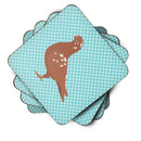 African Owl Pigeon Blue Check Foam Coaster  BB8127FC
