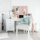 African Owl Pigeon Blue Check Throw Pillow - 14x14 Decorative Pillow – Art for Your Home & Patio BB8127PW1414