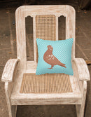 African Owl Pigeon Blue Check Fabric Decorative Pillow BB8127PW1818