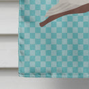 English Pouter Pigeon Blue Check House Flag 28x40 Porch Sleeve Pole Decorative Outside Yard Banner Artwork Wall Hanging, Polyester