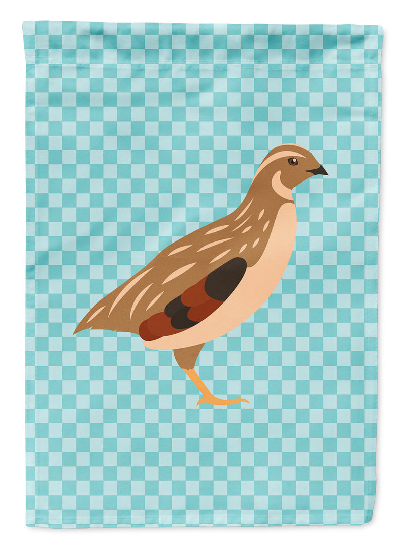 Golden Phoenix Quail Blue Check Garden Flag - Outdoor Decorative Yard Flag