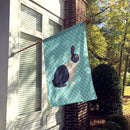 Dutch Rabbit Blue Check House Flag 28x40 Porch Sleeve Pole Decorative Outside Yard Banner Artwork Wall Hanging, Polyester