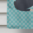 Dutch Rabbit Blue Check House Flag 28x40 Porch Sleeve Pole Decorative Outside Yard Banner Artwork Wall Hanging, Polyester