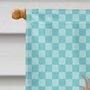 Lionhead Rabbit Blue Check House Flag 28x40 Porch Sleeve Pole Decorative Outside Yard Banner Artwork Wall Hanging, Polyester