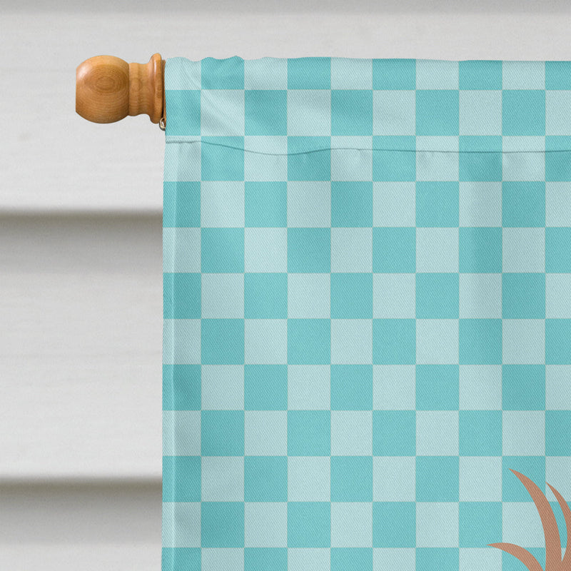 Lionhead Rabbit Blue Check Flag Canvas House Size BB8134CHF