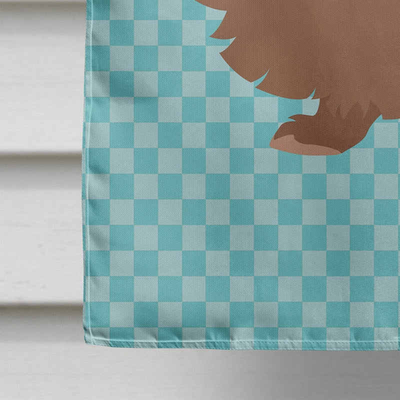 Lionhead Rabbit Blue Check Flag Canvas House Size BB8134CHF