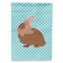 Lionhead Rabbit Blue Check House Flag 28x40 Porch Sleeve Pole Decorative Outside Yard Banner Artwork Wall Hanging, Polyester