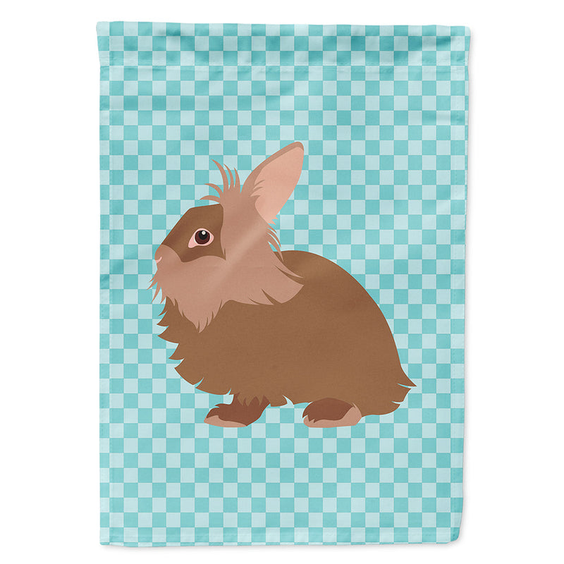 Lionhead Rabbit Blue Check Flag Canvas House Size BB8134CHF