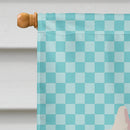Hermelin Rabbit Blue Check House Flag 28x40 Porch Sleeve Pole Decorative Outside Yard Banner Artwork Wall Hanging, Polyester