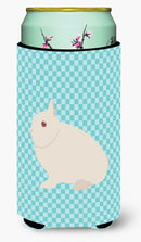 Hermelin Rabbit Blue Check Tall Boy Hugger Can Cooler Sleeve Machine Washable Drink Collapsible Insulator Beverage Insulated Holder