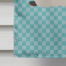 California White Rabbit Blue Check House Flag 28x40 Porch Sleeve Pole Decorative Outside Yard Banner Artwork Wall Hanging, Polyester