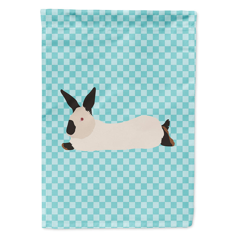 California White Rabbit Blue Check Flag Canvas House Size BB8141CHF