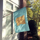 Lincoln Longwool Sheep Blue Check House Flag 28x40 Porch Sleeve Pole Decorative Outside Yard Banner Artwork Wall Hanging, Polyester