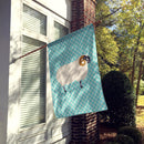 Scottish Blackface Sheep Blue Check House Flag 28x40 Porch Sleeve Pole Decorative Outside Yard Banner Artwork Wall Hanging, Polyester